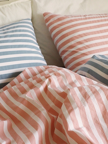 와이드 스트라이프 이불 커버 (2 Colors, S/Q/K)