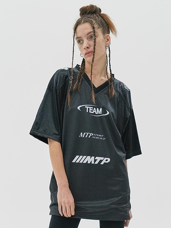 MASH MIX JERSEY HALF TOP / BLACK