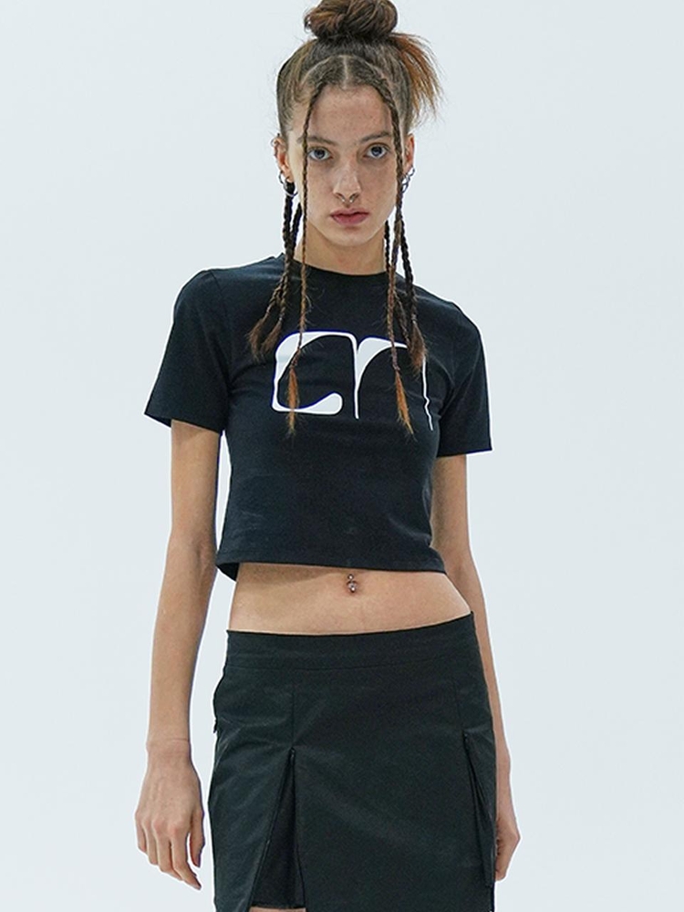 LOGO CROP T-SHIRT / BLACK