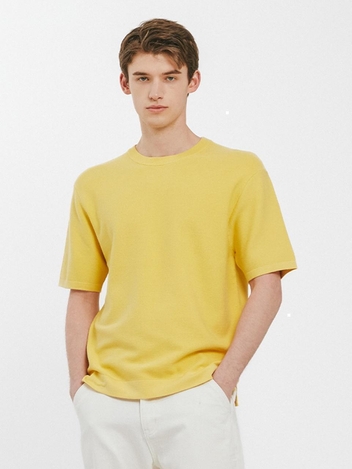 23 SS 남성 크루넥 반팔 스웨터 (LEMON)
