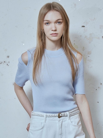 [HUNCH] Cut-out sleeve summer knit (3color)