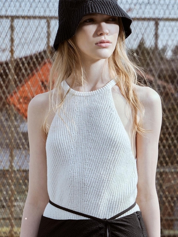 [HUNCH] Halter neck summer knit top (2color)