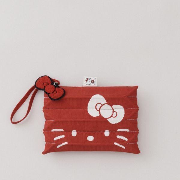 Lucky Pleats Knit Clutch S Hello Kitty Barbados Red