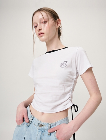 Side String Gradation Logo T-Shirt, White