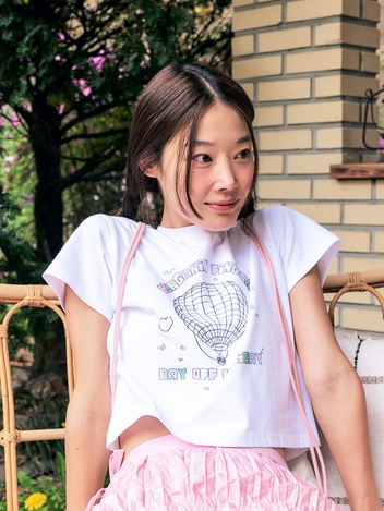 HOLIDAY CROP T SHIRT (WHITE)