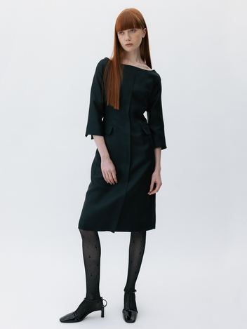 CO BOAT NECK DRESS_BLACK