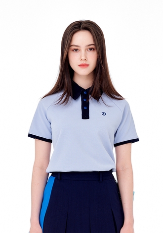 [CELLTY] CONTRAST WAFFLE HALF SLEEVE-SB