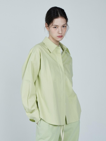 포켓 베이직 롱슬리브 셔츠 (그린)