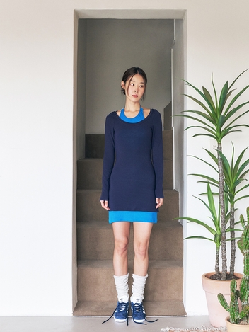 LAYERED HALTER ONE PIECE (ROYAL BLUE)