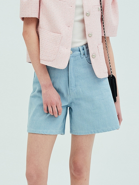 Color Denim Shorts_Light Blue