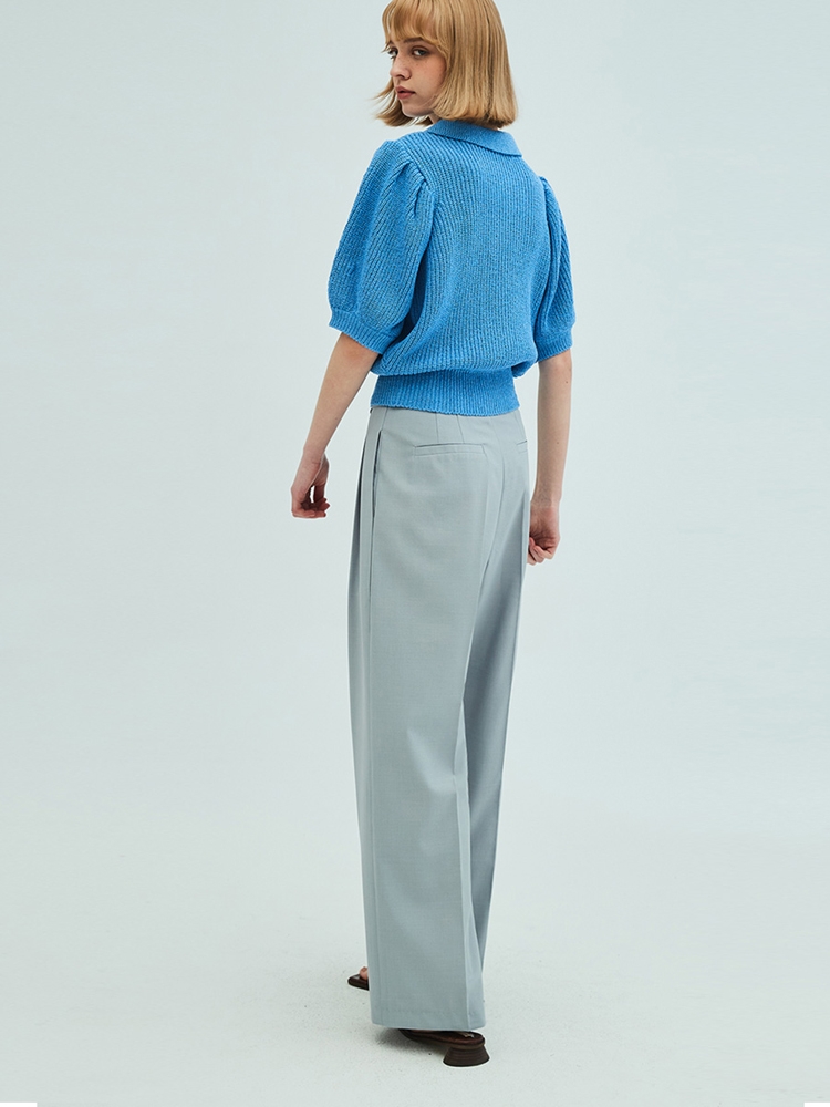 Summer two-tuck wide pants_Grey