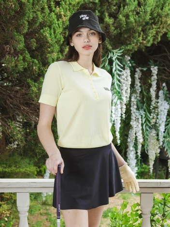 MONBIRDIE LOGO WAIST E-BAND 스포티 스커트 BLACK