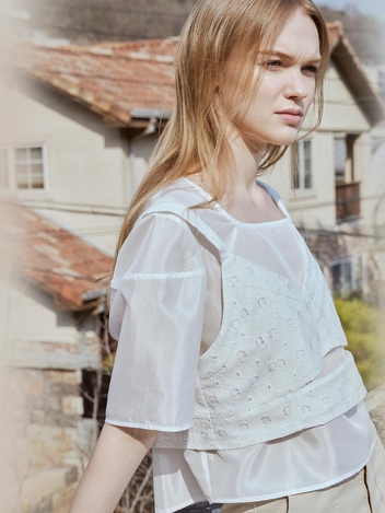 [HUNCH] See-through blouse & lace blouse (2color)
