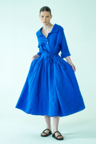 Dress Polo Pleat Sunny Blue