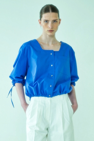 Blouse Sqare Blouson Blue