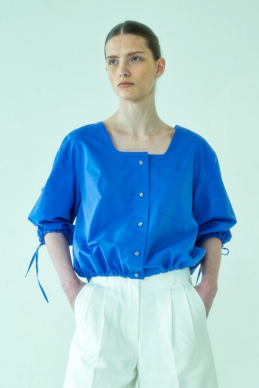 Blouse Sqare Blouson Blue