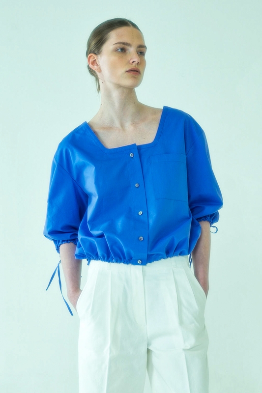 Blouse Sqare Blouson Blue