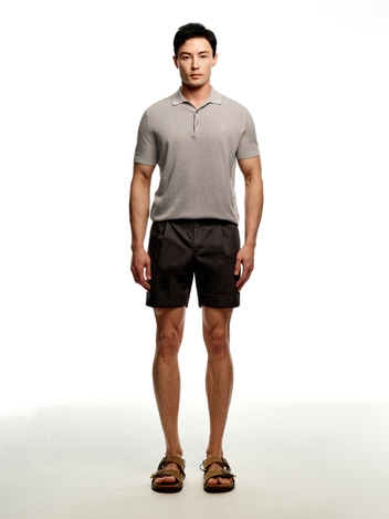 Cotton One-tuck Short_Dark Grey
