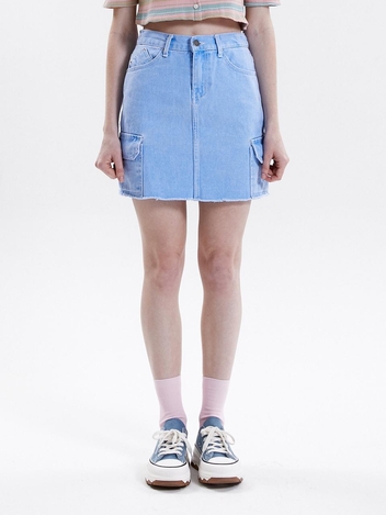 CARGO POCKET COLOR SKIRT_BLUE
