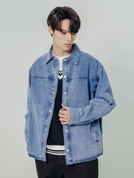 23 SS 남성 크롭 데님 셔켓 (LT-INDIGO)