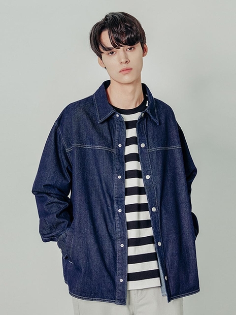 23 SS 남성 크롭 데님 셔켓 (DK-INDIGO)