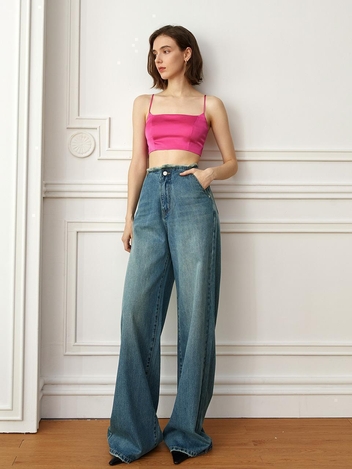 YY_New daily high-waisted jeans_BLUE