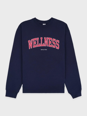 스포티앤리치 웰니스 아이비 로고 맨투맨 CR662 NAVY