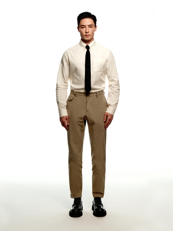 Bio Washing Tapered Chino Pants_Light Brown