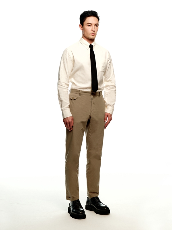 Bio Washing Tapered Chino Pants_Light Brown