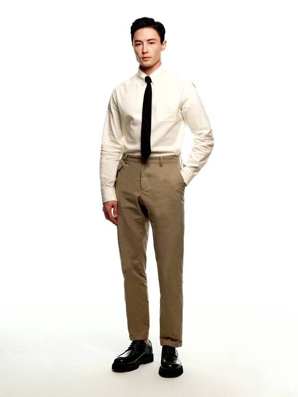 Bio Washing Tapered Chino Pants_Light Brown