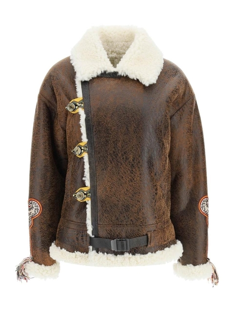 Etro shearling jacket with ethnic embroidery 13484 9515