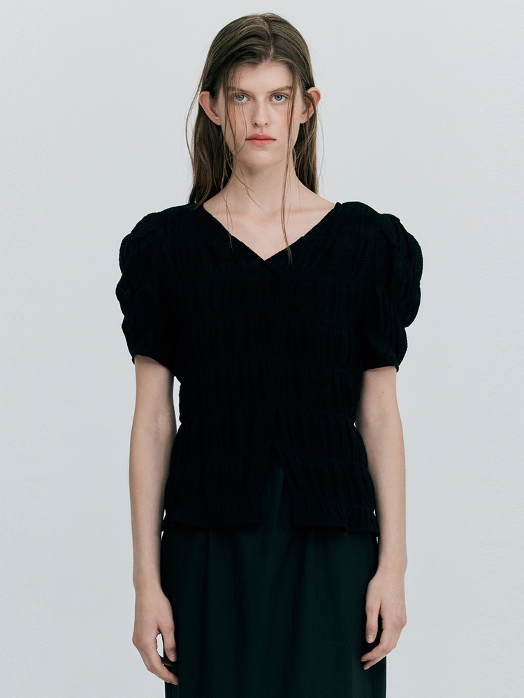 Puff Wrinkle Top_Black