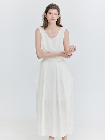 Sleeveless Knit Crop Top_White