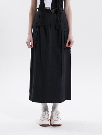 CARGO LONG SKIRT_BLACK