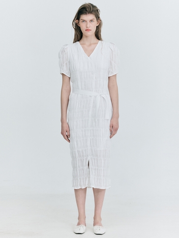Puffy Wrinkle Dress_White