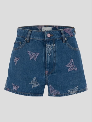 Ganni Blue Mini Denim Shorts J1182630
