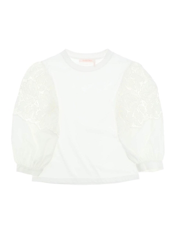 See by chloe jersey top with crochet inserts CHS22AJH21081