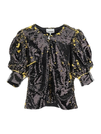 Ganni two-tone sequin top F7554