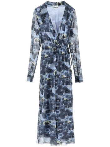 Ganni floral mesh midi dress T3337