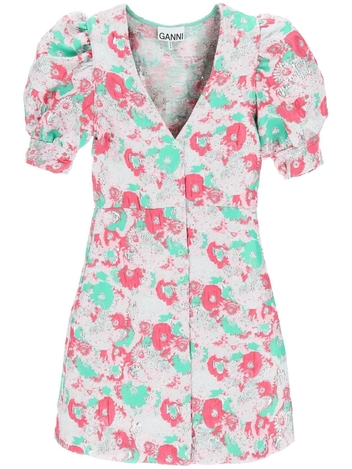 Ganni 3d effect jacquard mini dress F7640