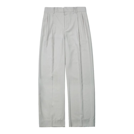 Essential Banding Wide Slacks (White Gray)