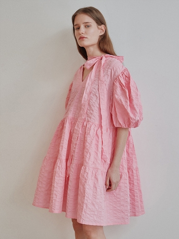 TAV SIGNATURE VOLUME PUFFY RIBBON DRESS (REVERSIBLE) - PINK