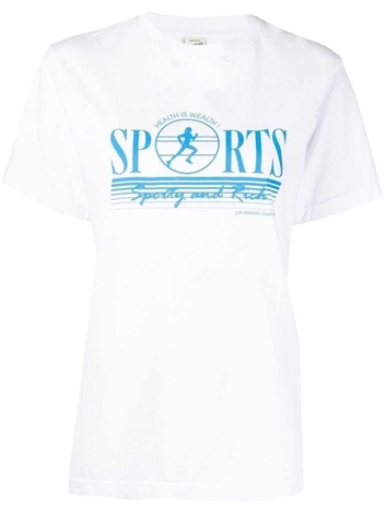 SPORTY & RICH WOMENS VENICETSHIRTWHITE WHITE COTTON T-SHIRT VENICETSHIRTWHITE