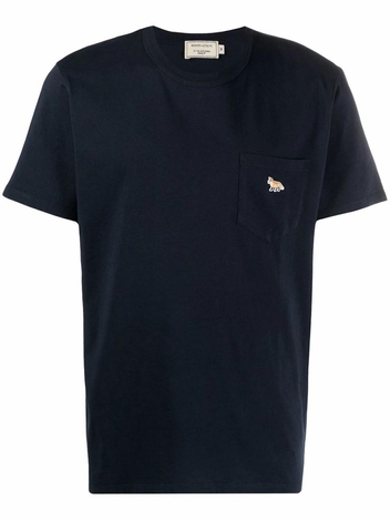 MAISON KITSUNE MENS GM00116KJ0008P480 BLUE COTTON T-SHIRT GM00116KJ0008P480