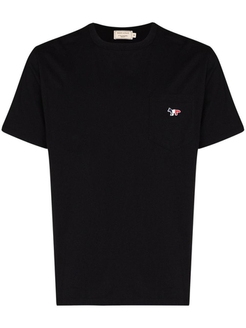 MAISON KITSUNE MENS FM00120KJ0010P199 BLACK COTTON T-SHIRT FM00120KJ0010P199