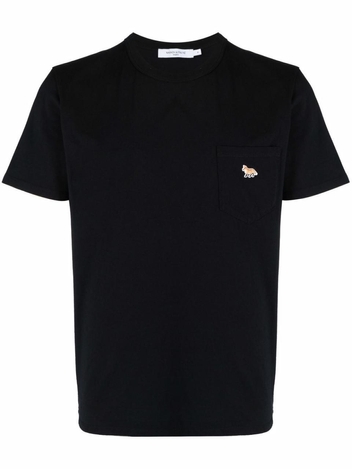MAISON KITSUNE MENS GM00116KJ0008P199 BLACK COTTON T-SHIRT GM00116KJ0008P199
