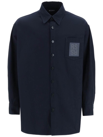 Raf simons logo patch oversized shirt 231 M243