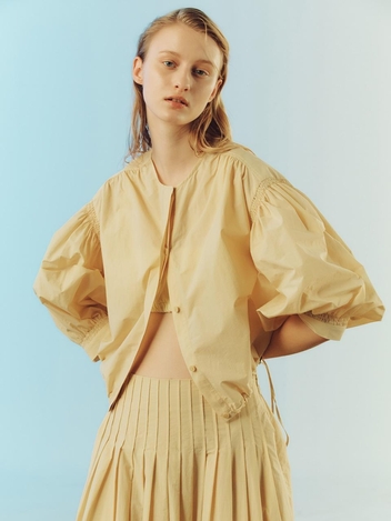[NUVO10 누보텐]shirring puff sleeve crop blouse VWBLLE0200