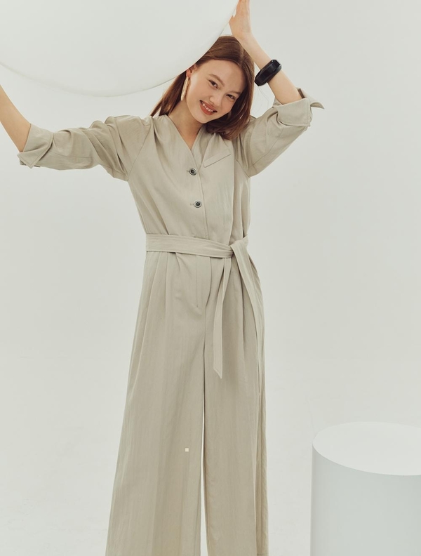 [NUVO10 누보텐]puff sleeve wide leg jump suit VWJSLC0100