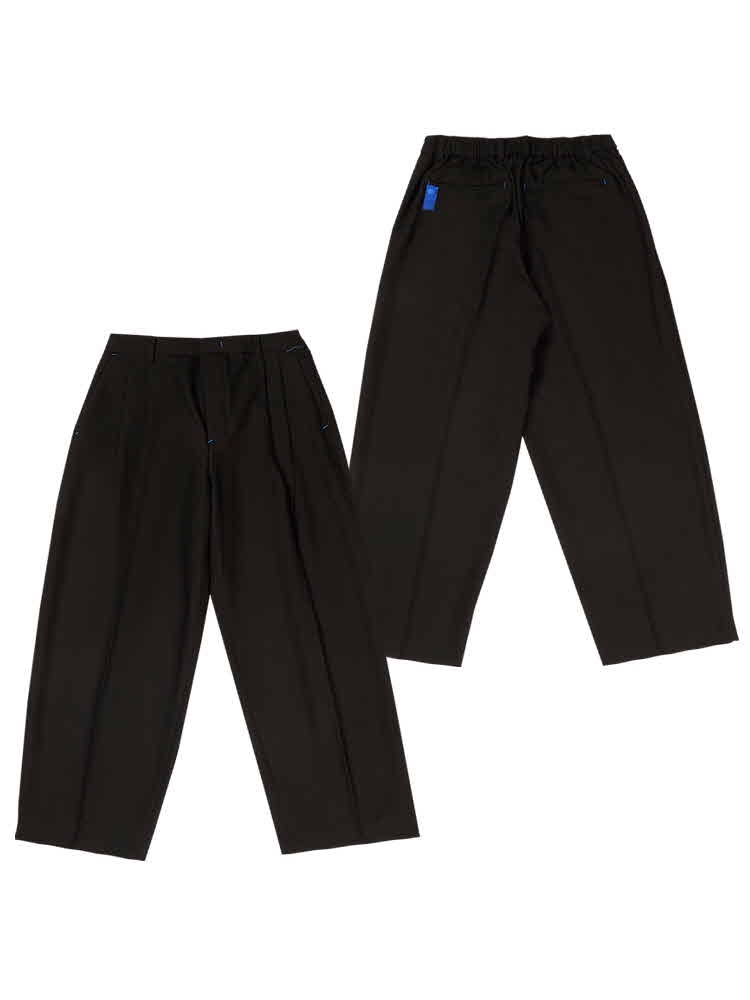 23 TWO TUCK BANDING SLACKS BLACK